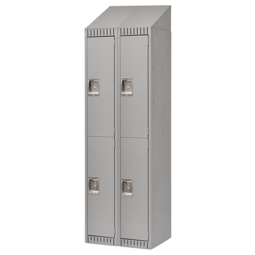 Casiers, 2 niveaux, Bloc de 2, 24" x 18" x 82", Acier, Gris, D&eacute;mont&eacute; - KLETON 
