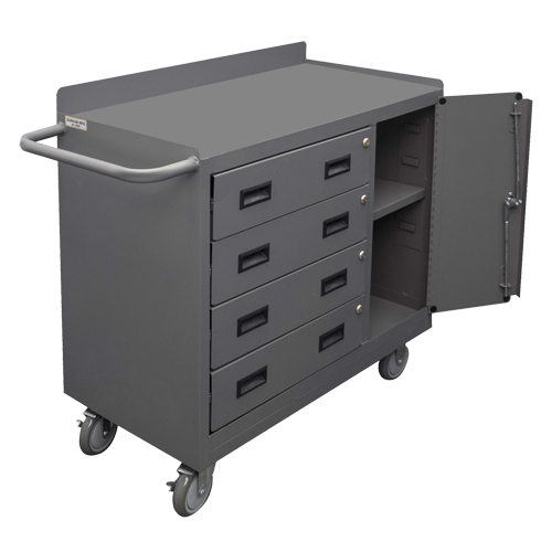 Mobile Workbench Cabinet, Steel Surface - Durham Manufacturing 2211A-LU-95