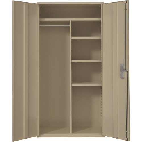 Combination Storage Cabinet, Steel, 6 Shelves, 72" H x 36" W x 18" D, Beige - Perfix Inc. 94 R 26-18-9393