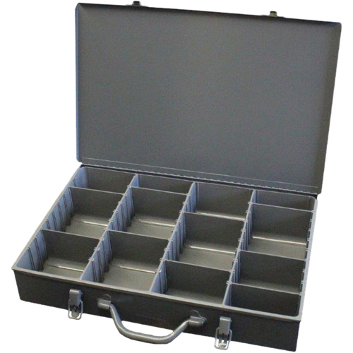 Boîtes en acier &agrave; compartiments &agrave; fond courb&eacute;, 17,875" la x 12" p x 3" h, 13 compartiments - Durham Manufacturing 119PC227-95
