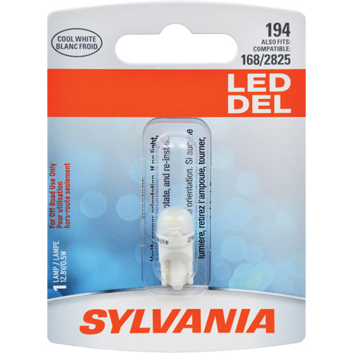 194 Mini-ampoule automobile, DEL, 0,5 W/12,8 W, Blanc - Sylvania 38914