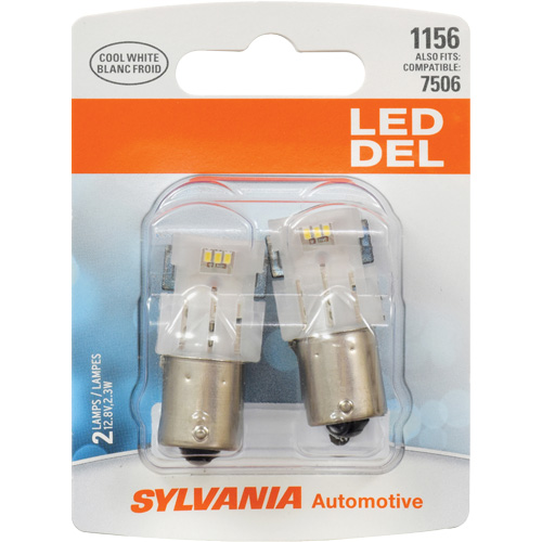1156 Mini-ampoule automobile, DEL, 12,8 W/2,3 W, Blanc - Sylvania 38875