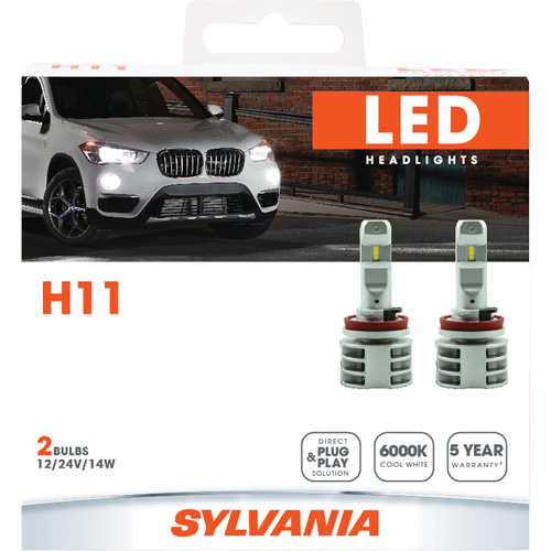 Ampoule pour feu avant H11, DEL, 13,2 W/17 W, Blanc - Sylvania 37691