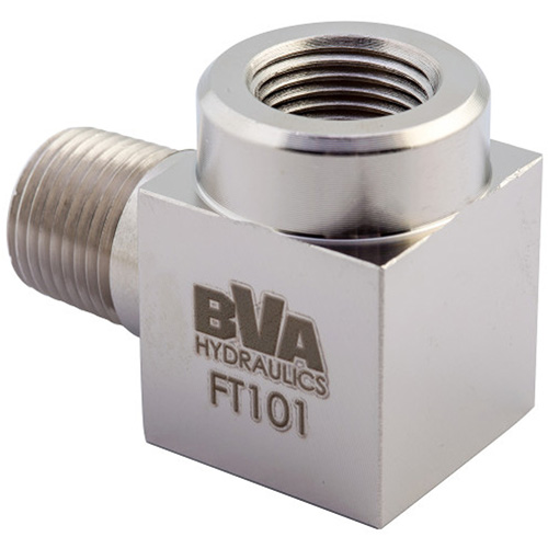 Raccord coude m&acirc;le-femelle &agrave; 90 degr&eacute;s, Acier - BVA Hydraulics FT101