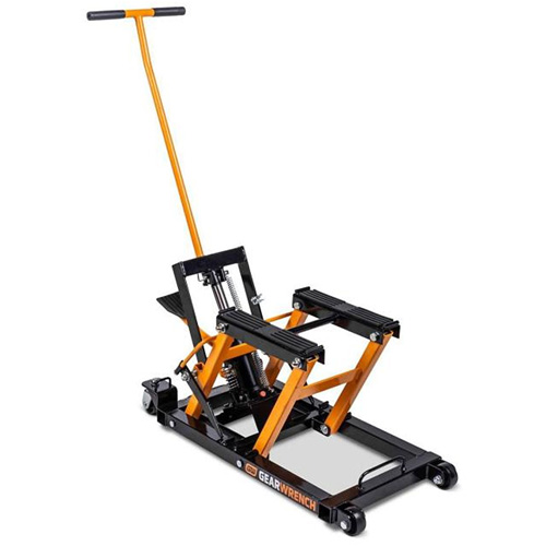 Cric pour VTT et motos, 0,75 tonnes Capacit&eacute;, 4-2/3" Abaiss&eacute;e, 14-1/2" &eacute;lev&eacute;e, Hydraulique &agrave; main - Gearwrench GWMJ15LB