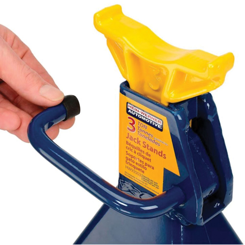 Jack Stand, Locking Handle/Ratchet, 3 tons Capacity, 19" H - Hein-Werner HW93503