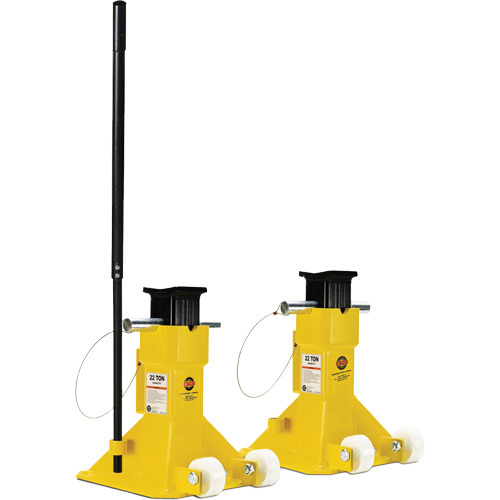 EZ-Wheel Jack Stand, Locking Pin, 22 Tons Capacity, 13-1/2" - 20" H - Esco 10459