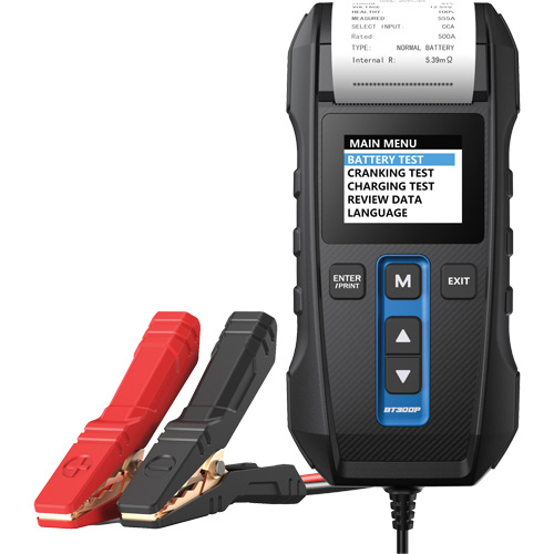 Testeur de batterie, de charge et de d&eacute;marrage BT300P avec imprimante - Topdon BT300P