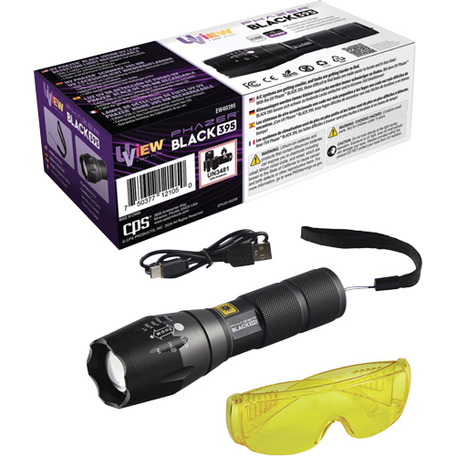 UView&reg; Phazer BLACK 395 Rechargeable UV Leak Detection Light - UVIEW EW40395