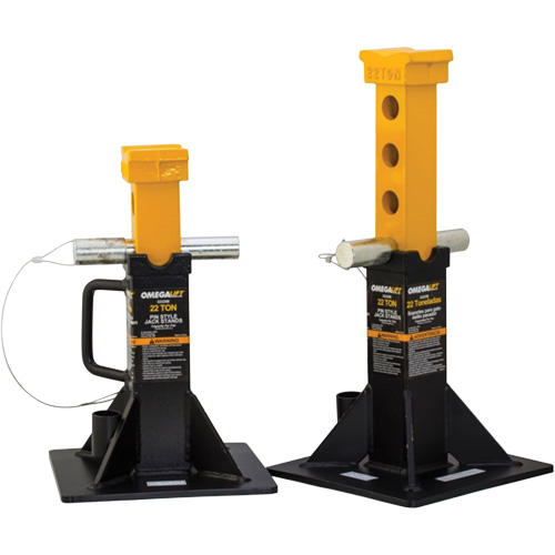 Heavy-Duty Jack Stand, Locking Pin, 22 Tons Capacity, 12-1/4" - 19-7/8" H - Omega Lift 32225B