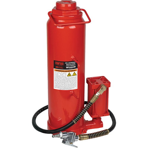High Height Bottle Jack, 30 Ton(s), Air Hydraulic, 33-9/10" Raised Height - NORCO Lifting 76333