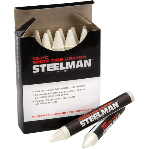 Semi-Permanent White Tire Marking Crayons - Steelman 00063