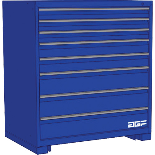 Armoire &agrave; tiroirs modulaire, 8 tiroirs, 36" la x 24" p x 40" h, Bleu - AGF Brome CF27-362440B1-440-BL