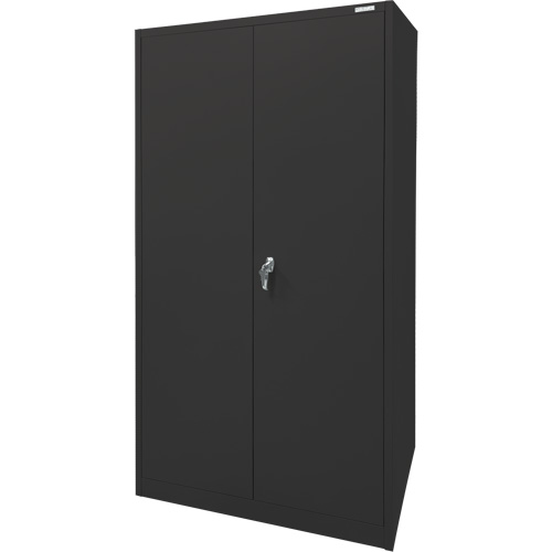 Armoire d'entreposage, Acier, 4 Tablettes, 78" h x 36" la x 24" P, Noir - KLETON 