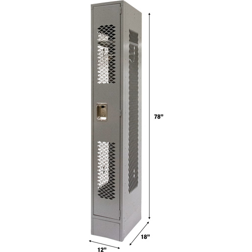Vented Lockers, 12" x 18" x 78", Steel, Grey, Knocked Down, Perforated - KLETON 