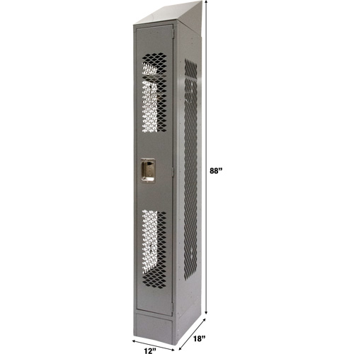 Vented Lockers, 12" x 18" x 88", Steel, Grey, Knocked Down, Perforated - KLETON 