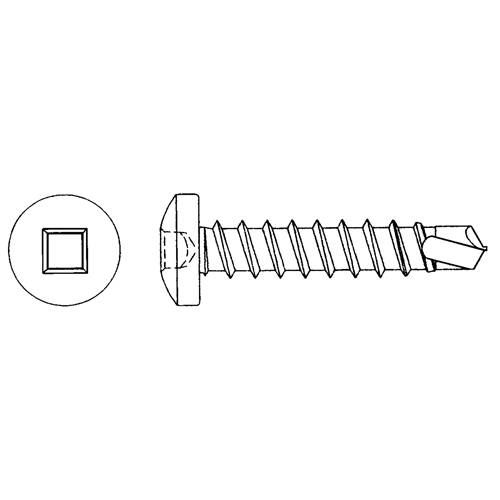 Vis autoforeuses &agrave; t&ecirc;te cylindrique, #8 x 1/2" lo, Zingu&eacute; - Fasteners & Fittings Inc. 137382