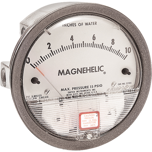 Magnehelic&reg; Gauges, Analogue, 0 - 20 in. w.c. - Dwyer 2020
