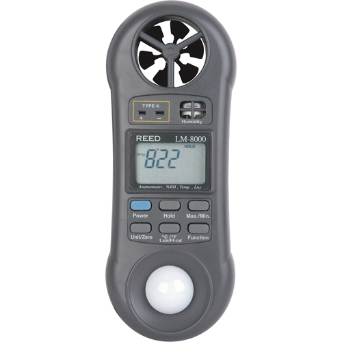 Thermo-Anemometer, Not Data Logging, 0.2 - 30.0 m/sec Air Velocity Range - Reed Instruments LM-8000
