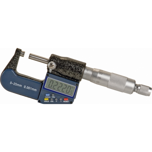 Electronic Digital Micrometer, 0 - 1" (0 - 25 mm) Range, 0.00005" (0.00127 mm) Resolution - Aurora Tools 