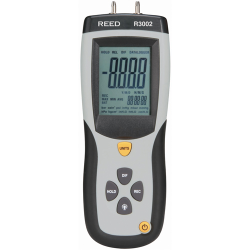 Manometer with Calibration Certificate, Digital - Reed Instruments R3002-NIST