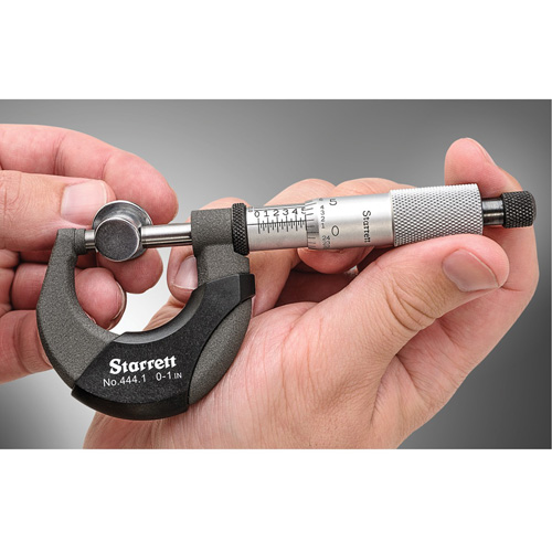Outside Micrometer, With Ratchet Stop, 0" - 1" - Starrett T444.1XRL-1
