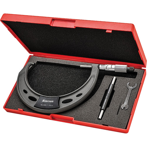 Outside Micrometer, With Ratchet Stop, 4" - 5" - Starrett T444.1XRL-5