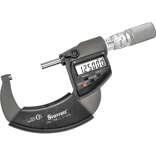 Electronic Outside Micrometer, 1" - 2" (25 mm - 50 mm) Range, 0,00005" (0,001 mm) Resolution - Starrett 796.1XFL-2
