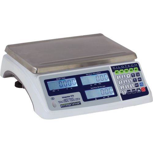 Integrator C15 Price Computing Scale, 30 lbs. / 15 kg Cap., 0.005 lbs. / 0.002 kg. Graduations - Kilotech K851509