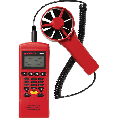 TMA40-A Anemometer, Data Logging, 0.4 - 32 m/sec Air Velocity Range - Amprobe TMA40-A
