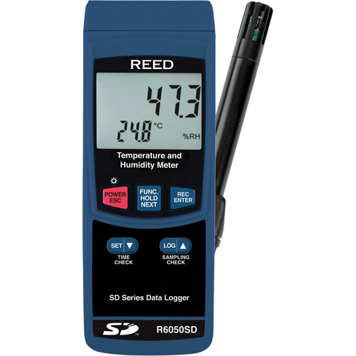 Data Logging Thermo-Hygrometer, 5% - 95% RH, 32° - 122° F ( 0° - 50°C ) - Reed Instruments R6050SD