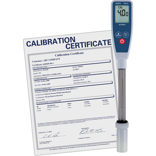 Long Stem pH Meter with Traceable Certificate - Reed Instruments R3510-NIST