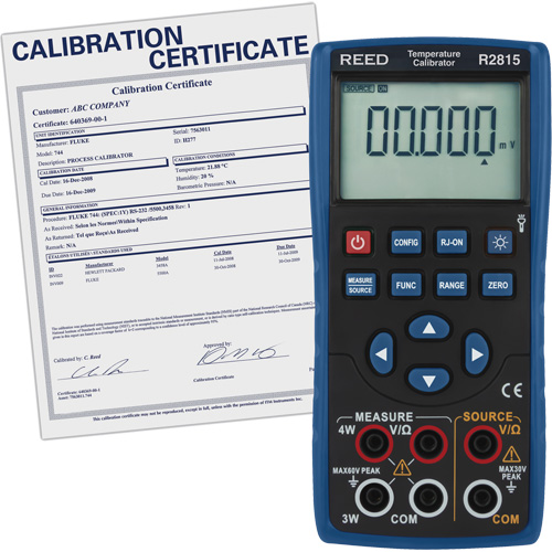 &eacute;talonneur de temp&eacute;rature avec certificat de traçabilit&eacute; - Reed Instruments R2815-NIST