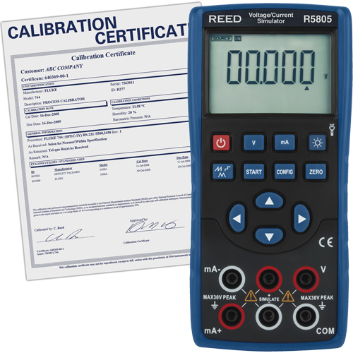 Voltage/Current Simulator with Traceable Certificate - Reed Instruments R5805-NIST