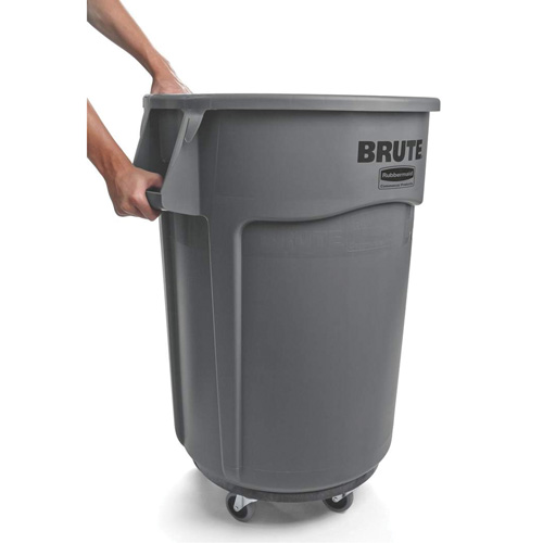 Round Brute&reg; Containers, Polyethylene, 44 US gal. - Rubbermaid FG264360GRAY
