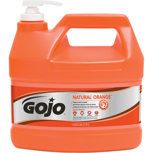 Natural Orange Hand Cleaner, Pumice, 3.78 L, Pump Bottle, Citrus/Orange - Gojo 0955-04