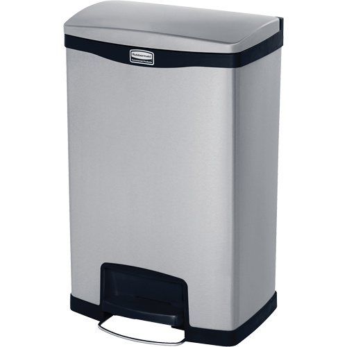 Contenant &agrave; d&eacute;chets Slim Jim , Acier inoxydable, Capacit&eacute; 13 gal. US - Rubbermaid 1901992