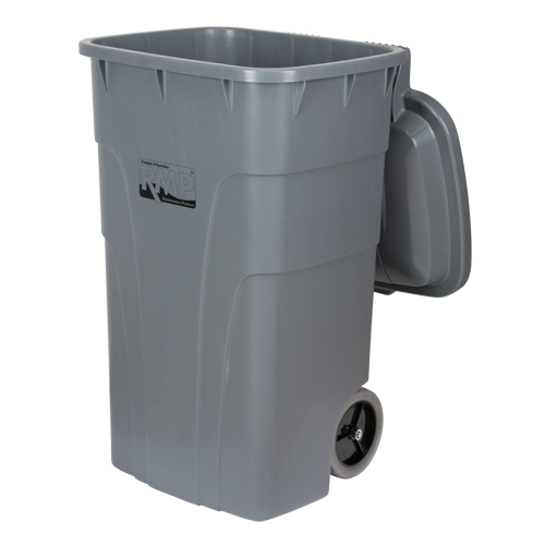 Roll Out Garbage Bin, Polyethylene, 65 US gal. - RMP Maintenance Products 