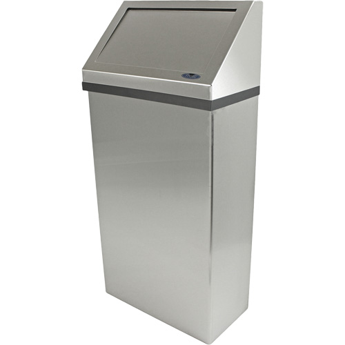 Wall Mounted Waste Receptacle, Stainless Steel, 13.2 US gal. - Frost 303-3 NL