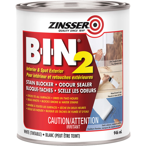 Appr&ecirc;t B-I-N 2, Blanc, Tr&egrave;s mat, 946 ml, Canette - Zinsser 261663