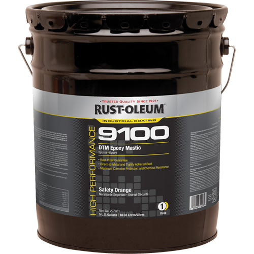 9100 System DTM Epoxy Mastic Base, Safety Orange, 5 gal., Pail - Rust-Oleum 297081