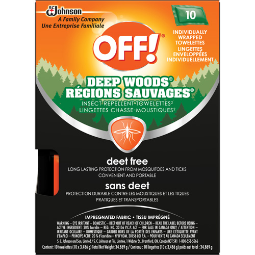 OFF! Deep Woods&reg; Insect Repellent, DEET Free, Towelette, 34.869 g - SC Johnson 10062300002624