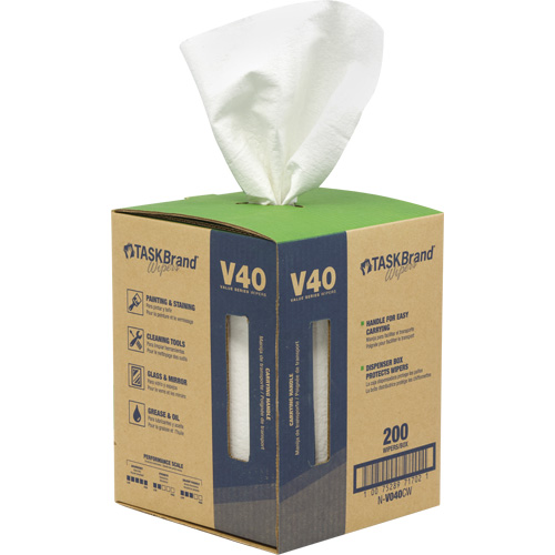 TaskBrand&reg; V40 Value Series Wipers, All-Purpose, 12" L x 10" W - Hospeco N-V040CGW