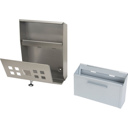 Smoking Receptacle, Wall-Mount, Stainless Steel, 1.6 Litres Capacity, 13-4/5" Height - Zenith Safety Products 