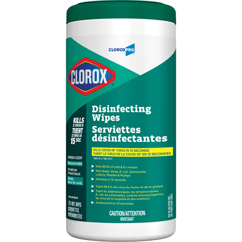 Lingettes d&eacute;sinfectantes, 75 lingettes - Clorox 55500011698