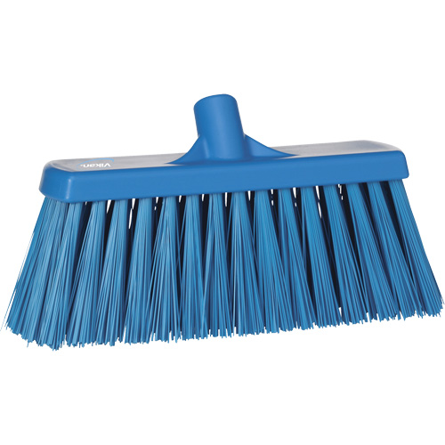 Heavy-Duty Push Broom, Stiff Bristles, 13", Polyester, Blue - Vikan 29153