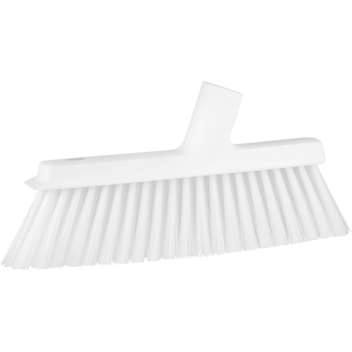 Dustpan Broom with Angled Thread, Medium Bristles, 10", Polyester, White - Vikan 31035