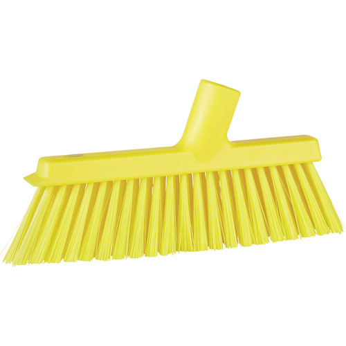 Dustpan Broom with Angled Thread, Medium Bristles, 10", Polyester, Yellow - Vikan 31036