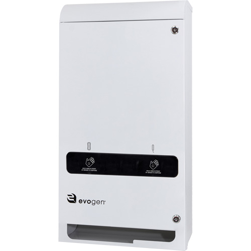 EvoGen&reg; EVNT3 No-Touch Dual Pad & Tampon Dispenser - Hospeco EVNT3-W