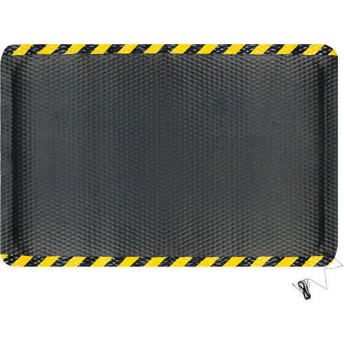 Hog Heaven Electrically Conductive Mat, 4' W x 6' L, 5/8" Thickness, Black/Yellow, Nitrile - M+A Matting 4511246100